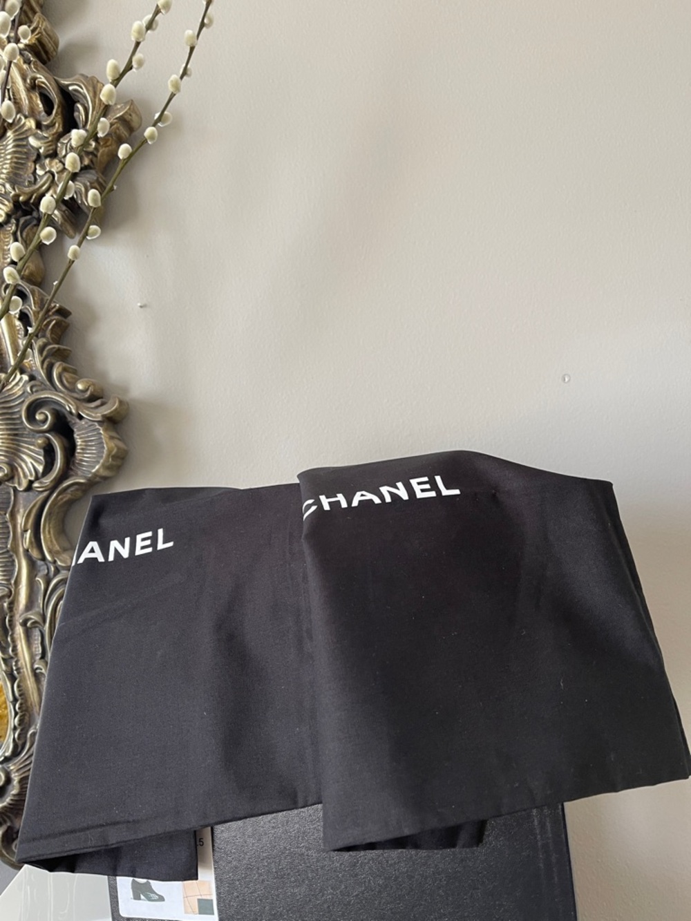 NIB Chanel™ Goatskin Black and Beige CC Lace-Ups Shoes Booties block heel - Picture 10 of 10